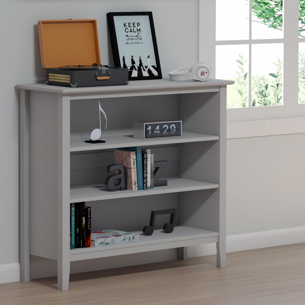 Alaterre Furniture Simplicity Dove Gray Under Window Bookcase