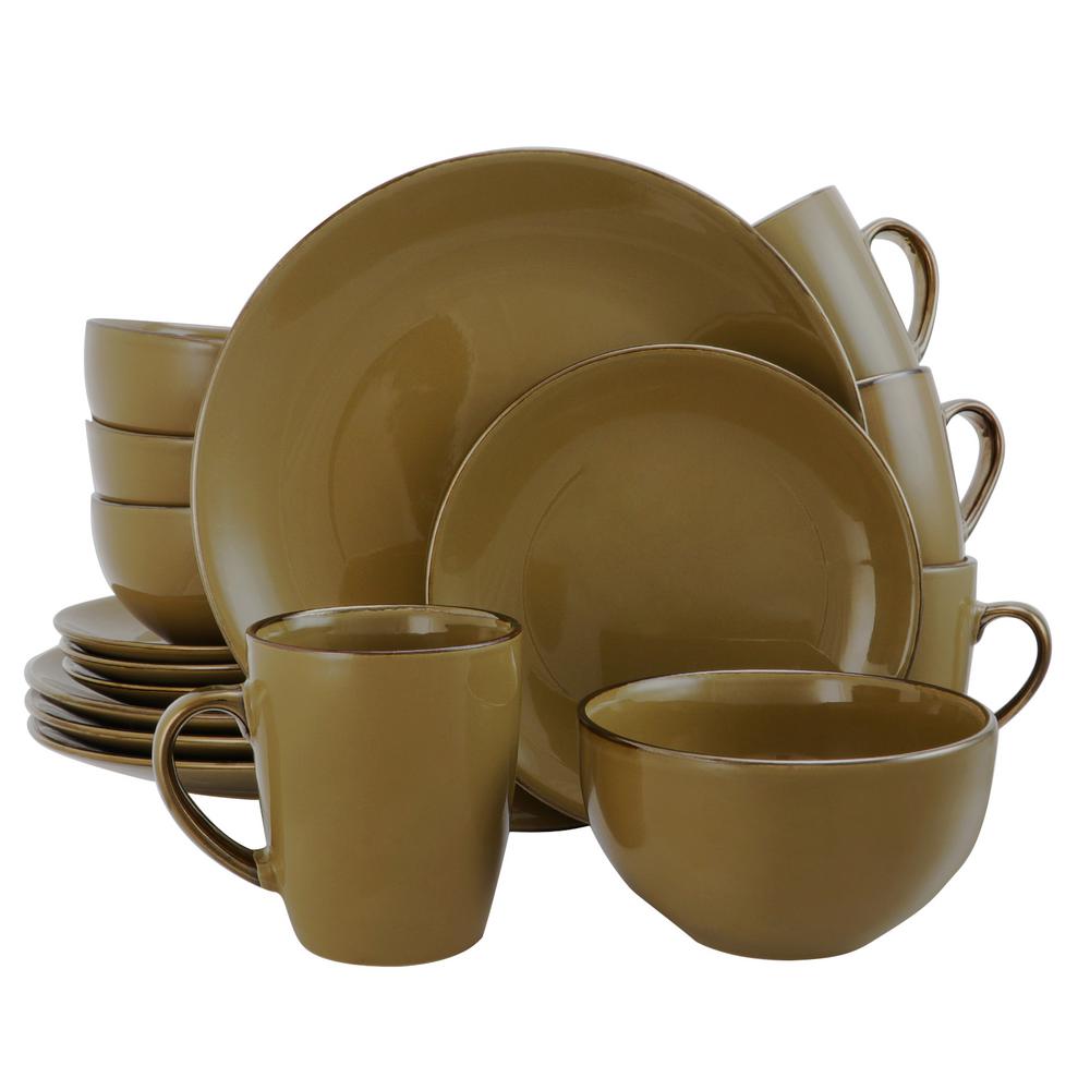 GIBSON elite Mariani 16-Piece Taupe Dinnerware Set 98597569M - The Home ...