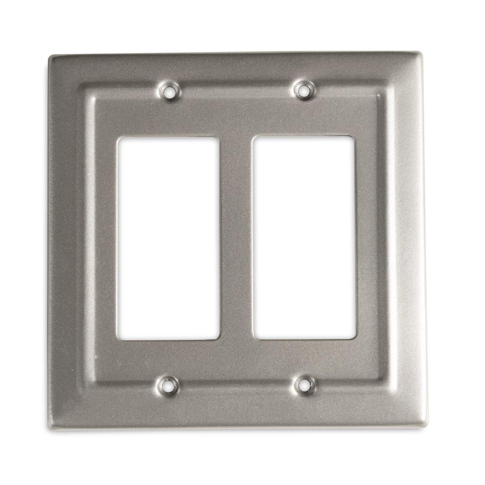 Monarch Abode Architectural Metal Double Rocker Wall Plate/Switch Plate