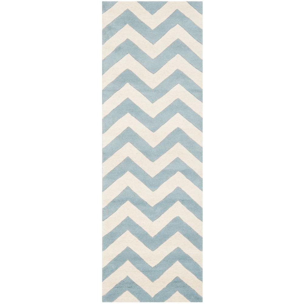 Safavieh Chatham Blue/Ivory 2 ft. 3 in. x 11 ft. Runner-CHT715B-211 ...