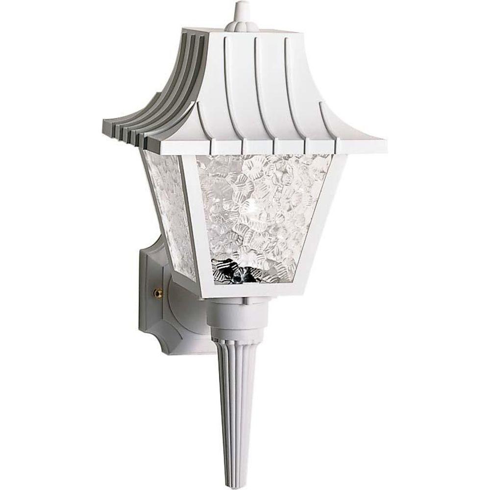 Glomar Tony 1Light White Outdoor Wall Mount SconceCLISC778537 The