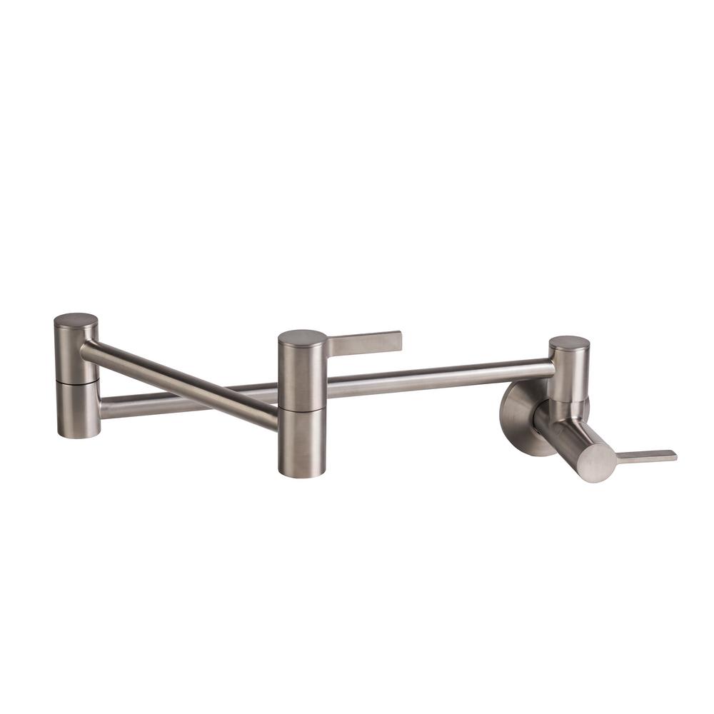 Fontaine Wall Mounted Pot Filler In Brushed Nickel Mff Potf Bn