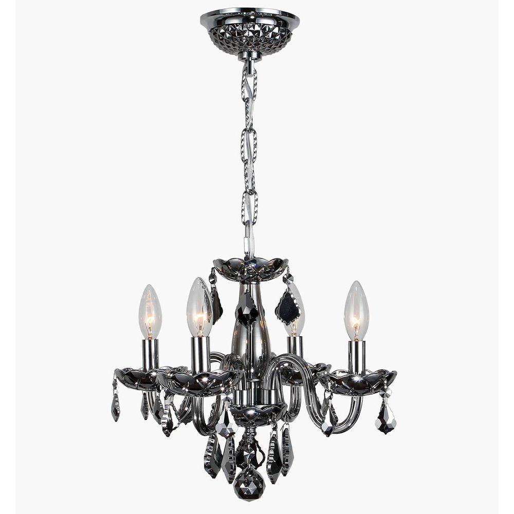 Warehouse Of Angelina 4 Light Chrome Crystal Chandelier Clarion Collection 4 Light Polished Chrome Crystal Chandelier