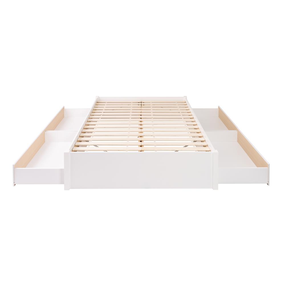 Prepac Select White Queen 4 Post Platform Bed With 4 Drawers Wbsq 1302 4k The Home Depot