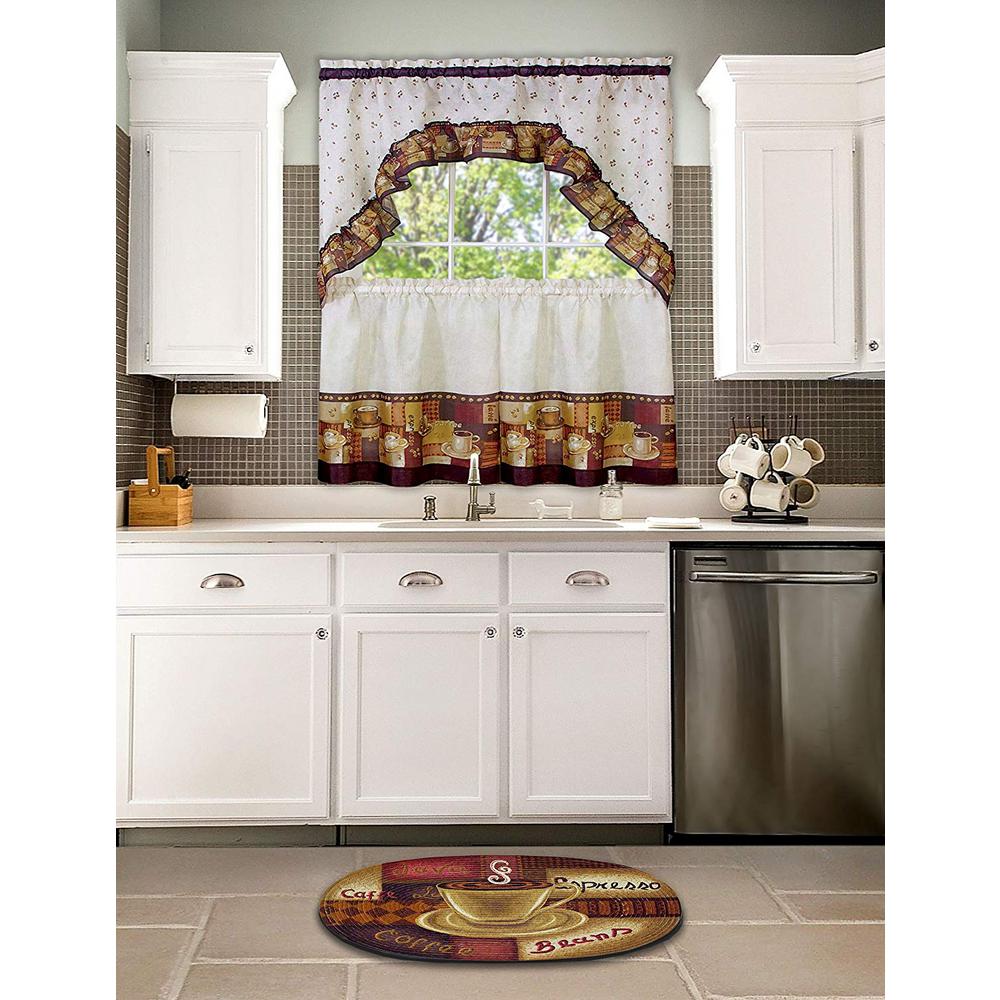 Achim Semi Opaque Coffee Tailored Polyester 57 In W X 36 In L