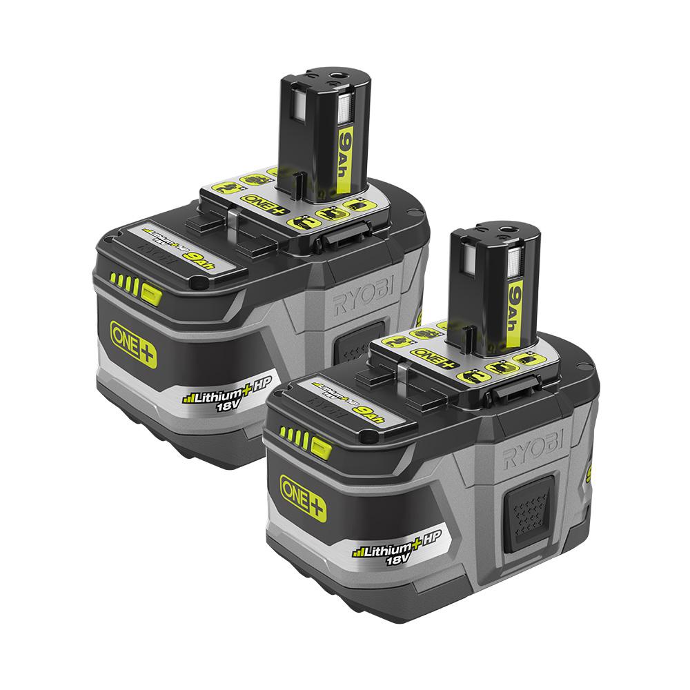 RYOBI 18-Volt ONE+ Lithium-Ion LITHIUM+ HP 9.0 Ah High Capacity Battery (2-Pack)