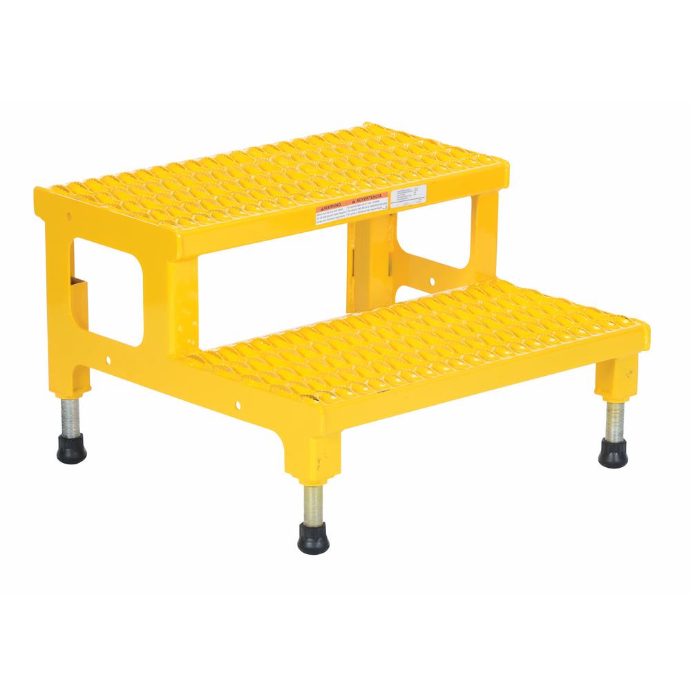 Vestil 24 inch x 23 inch 2-Step Adjustable Steel Step Stand by Vestil