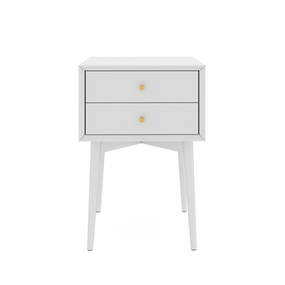 Nathan James Harper White 2Drawer Wooden Side Table32701 The Home Depot