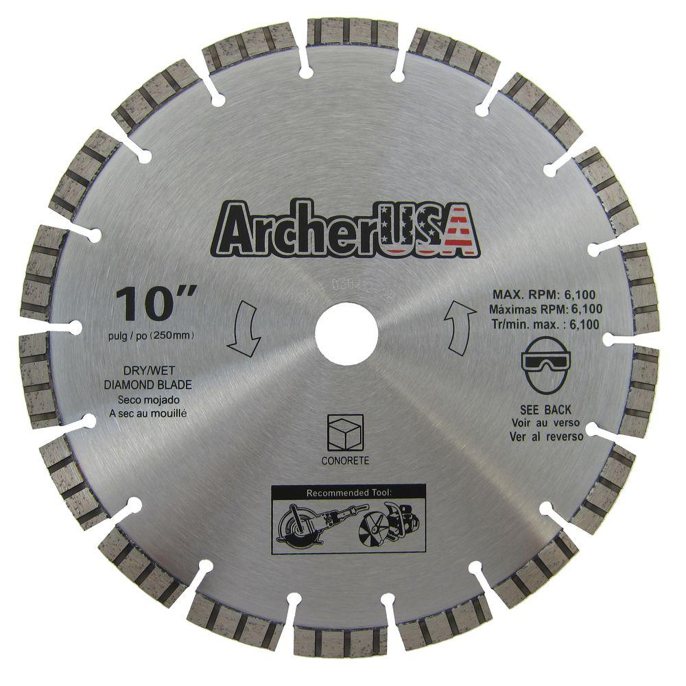 Archer USA 10 in. Diamond Blade for Concrete CuttingLWCP10 The Home