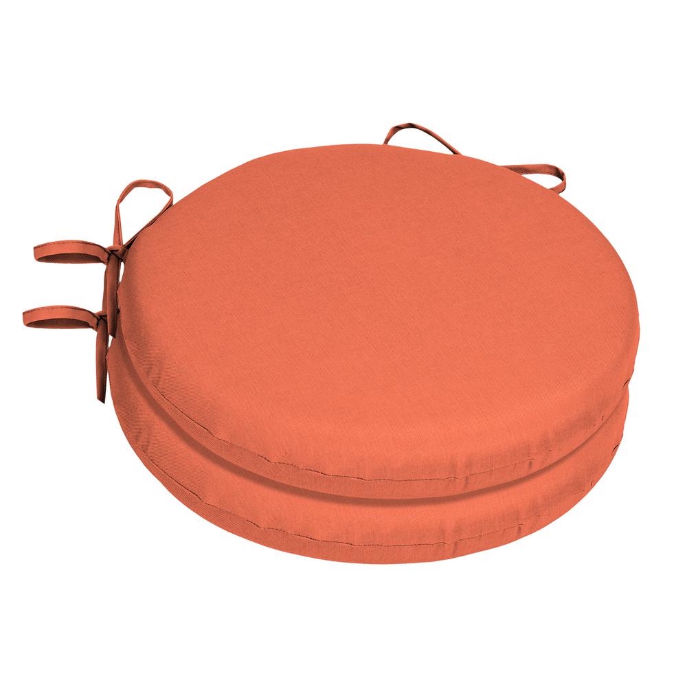 Home Decorators Collection 15 X 15 Sunbrella Canvas Melon Round Outdoor Chair Cushion 2 Pack Ah1s460b D9d2 The Home Depot