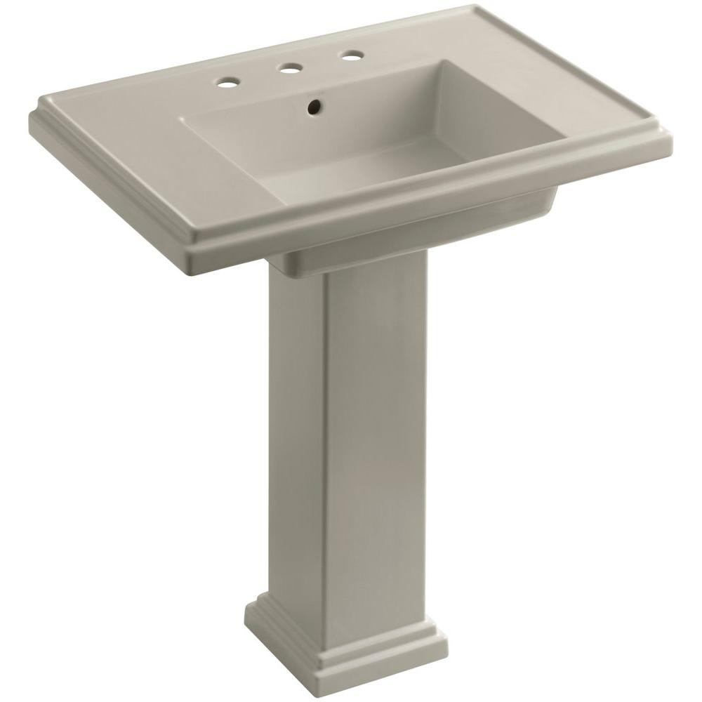 KOHLER Tresham Ceramic Pedestal Combo Bathroom Sink with 8 ...