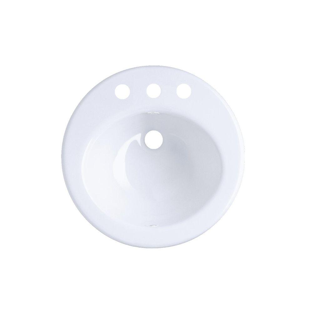 KOHLER Radiant DropIn Cast Iron Bathroom Sink in White with Overflow