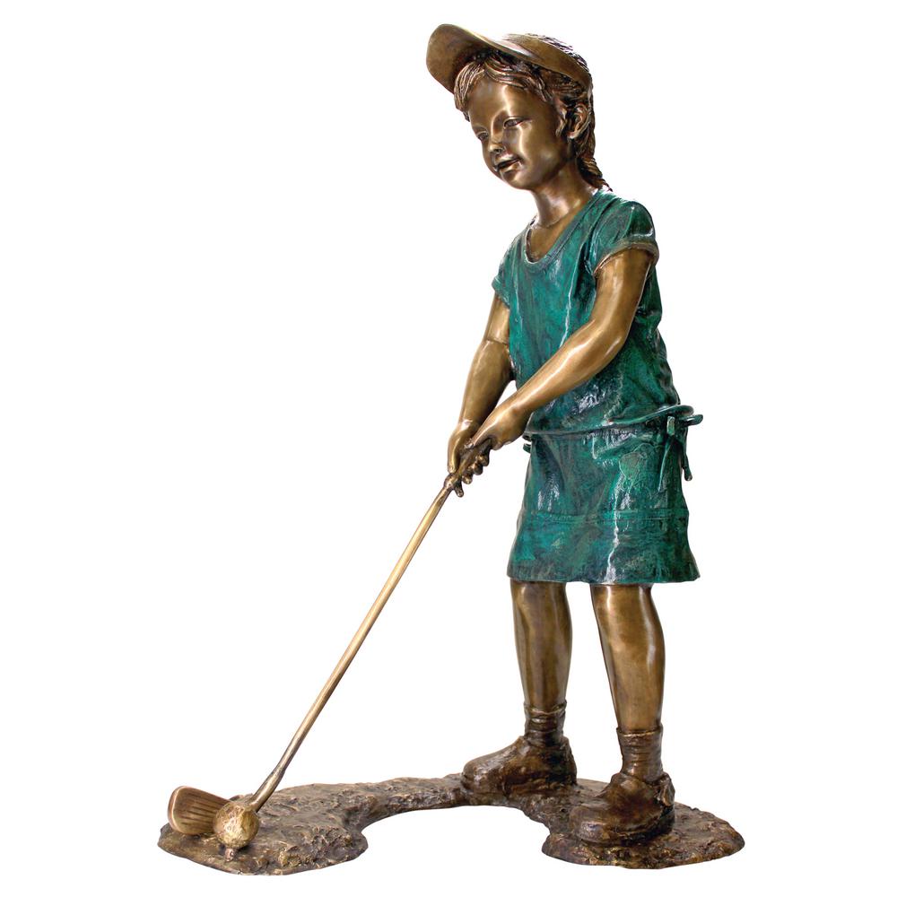 Design Toscano 40 In H Gabrielle The Golfer Cast Bronze Garden H Gabrielle The Golfer Cast Bronze Garden Statue