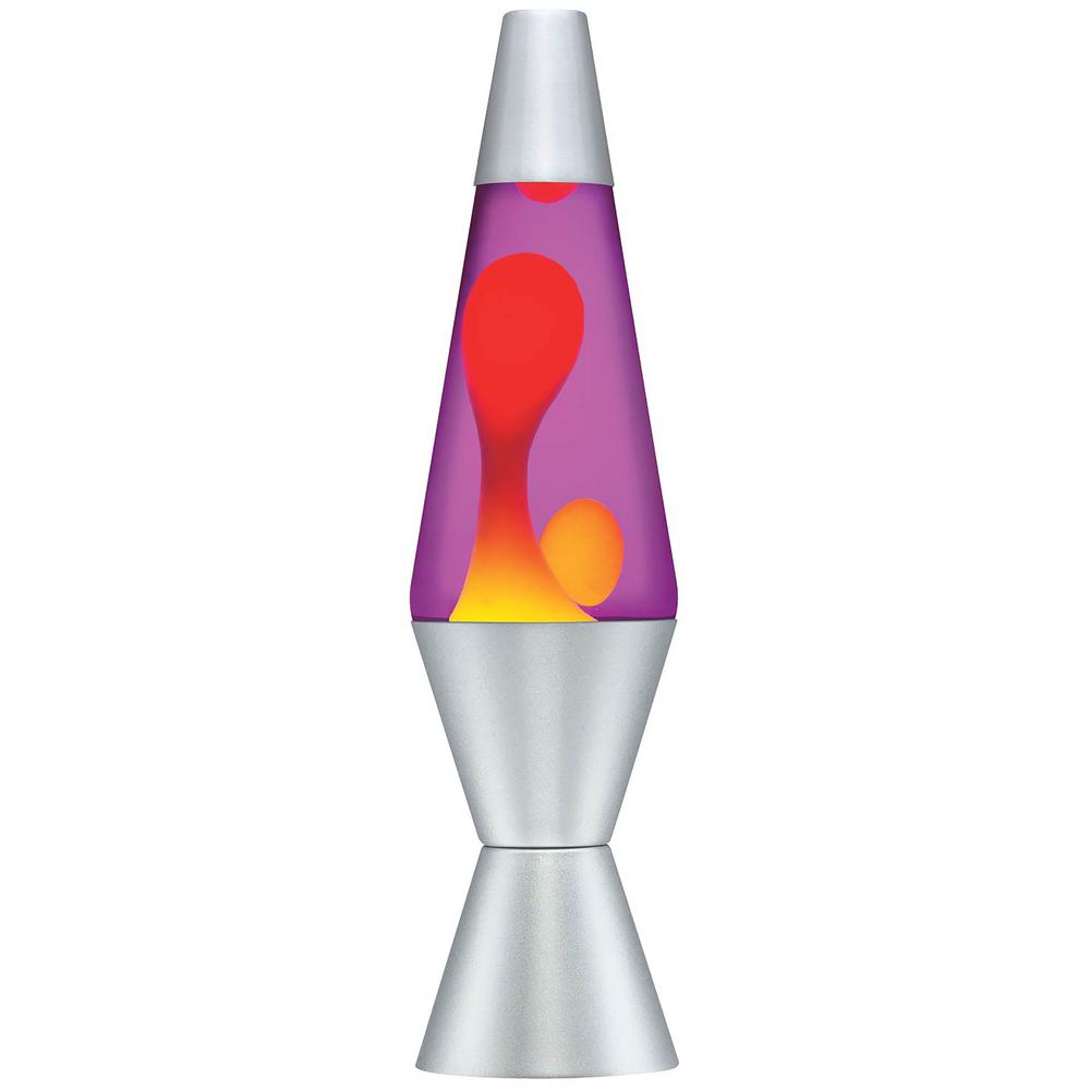 14.5 in. Classic Lava Lamp - Yellow Wax/Purple Liquid/Silver Base and Cap