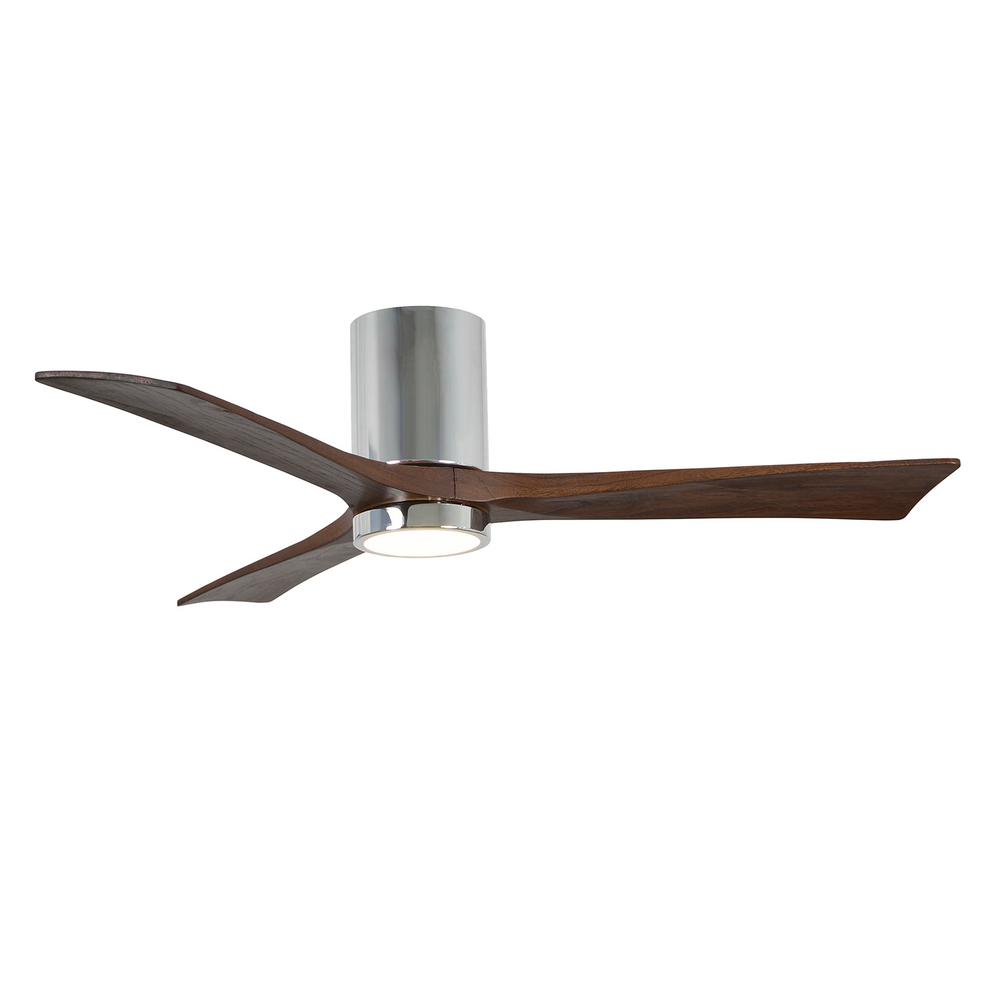 Atlas Irene 52 In Led Indoor Outdoor Damp Polished Chrome Ceiling Fan With Remote Control Wall Control