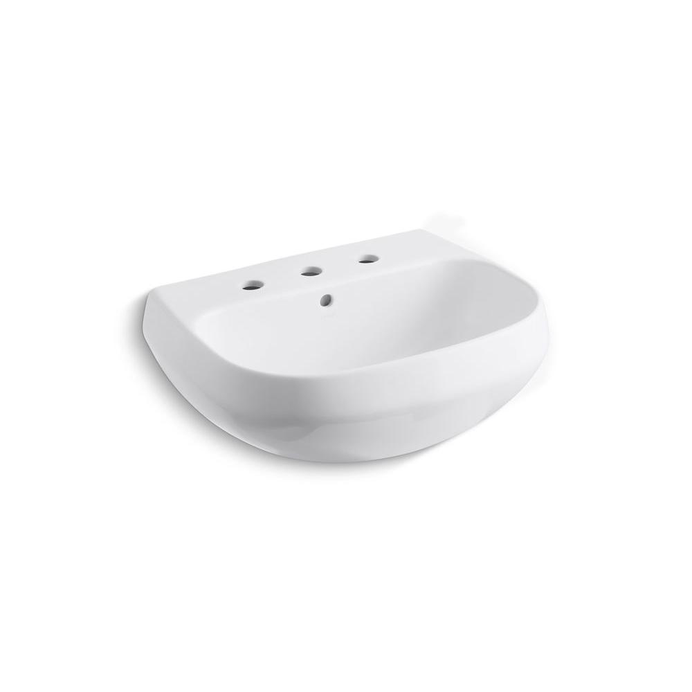 KOHLER Wellworth 5 in. Vitreous China Pedestal Sink Basin in White with
