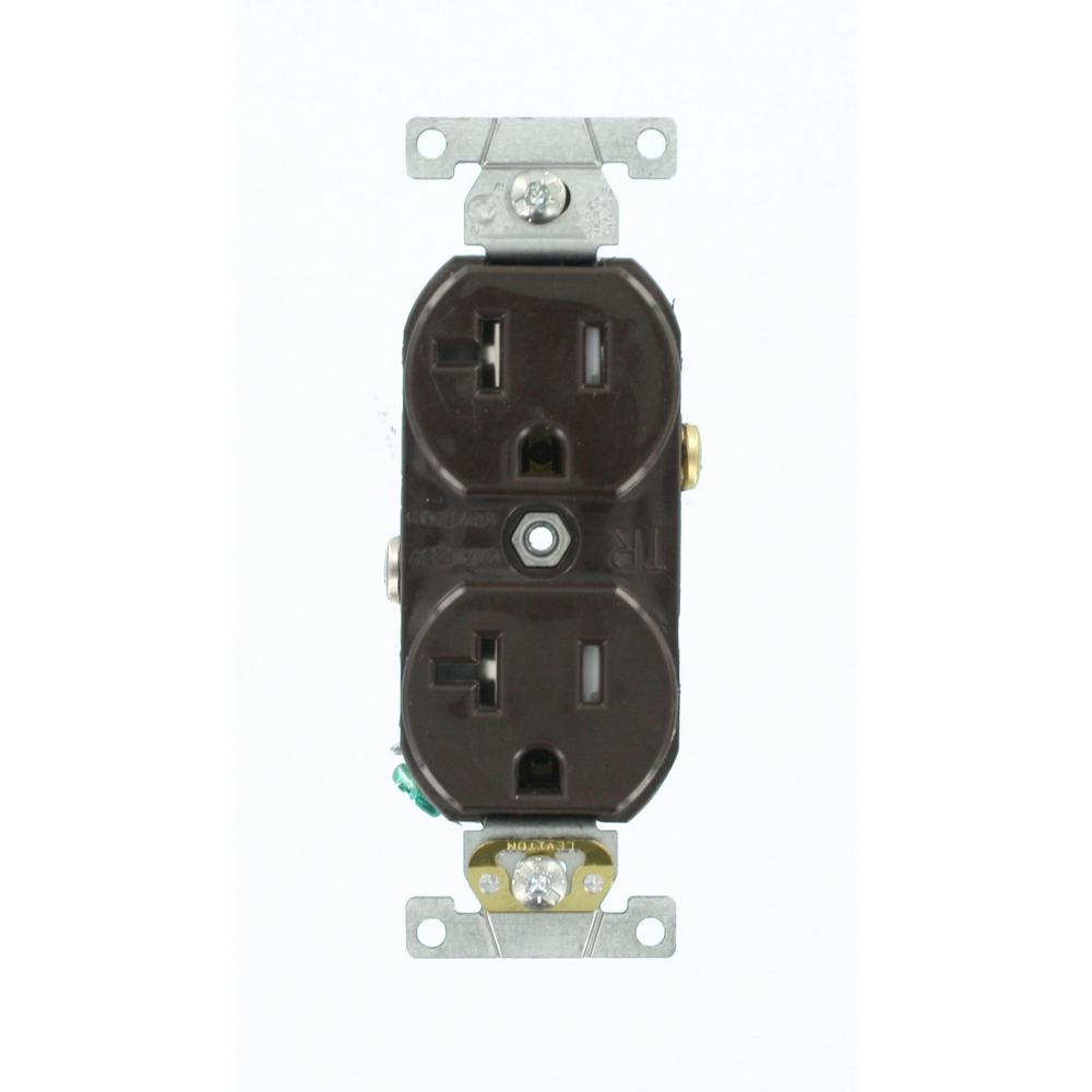 UPC 078477392089 product image for 20 Amp Commercial Grade Tamper Resistant Self Grounding Duplex Outlet, Brown | upcitemdb.com