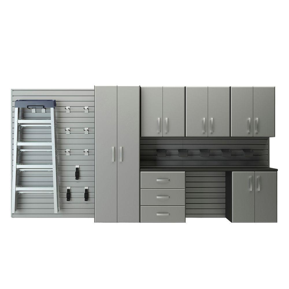 Flow Wall Deluxe Modular Wall Mounted Garage Cabinet Storage Set