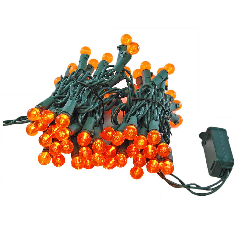 Lumabase 70-Light LED Orange Plastic Globe Electric String Light-35301 ...