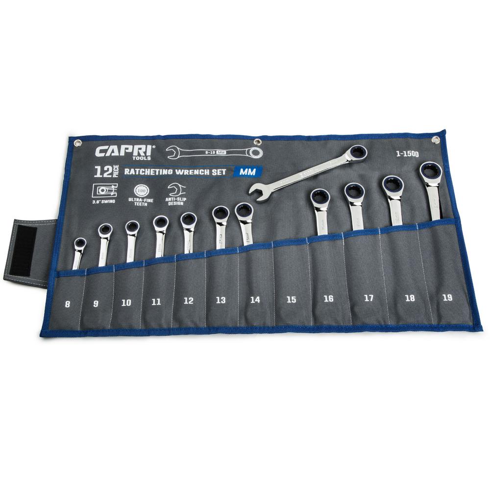 Capri Tools 100Tooth Metric Ratcheting Wrench Set (12Piece)CP11500
