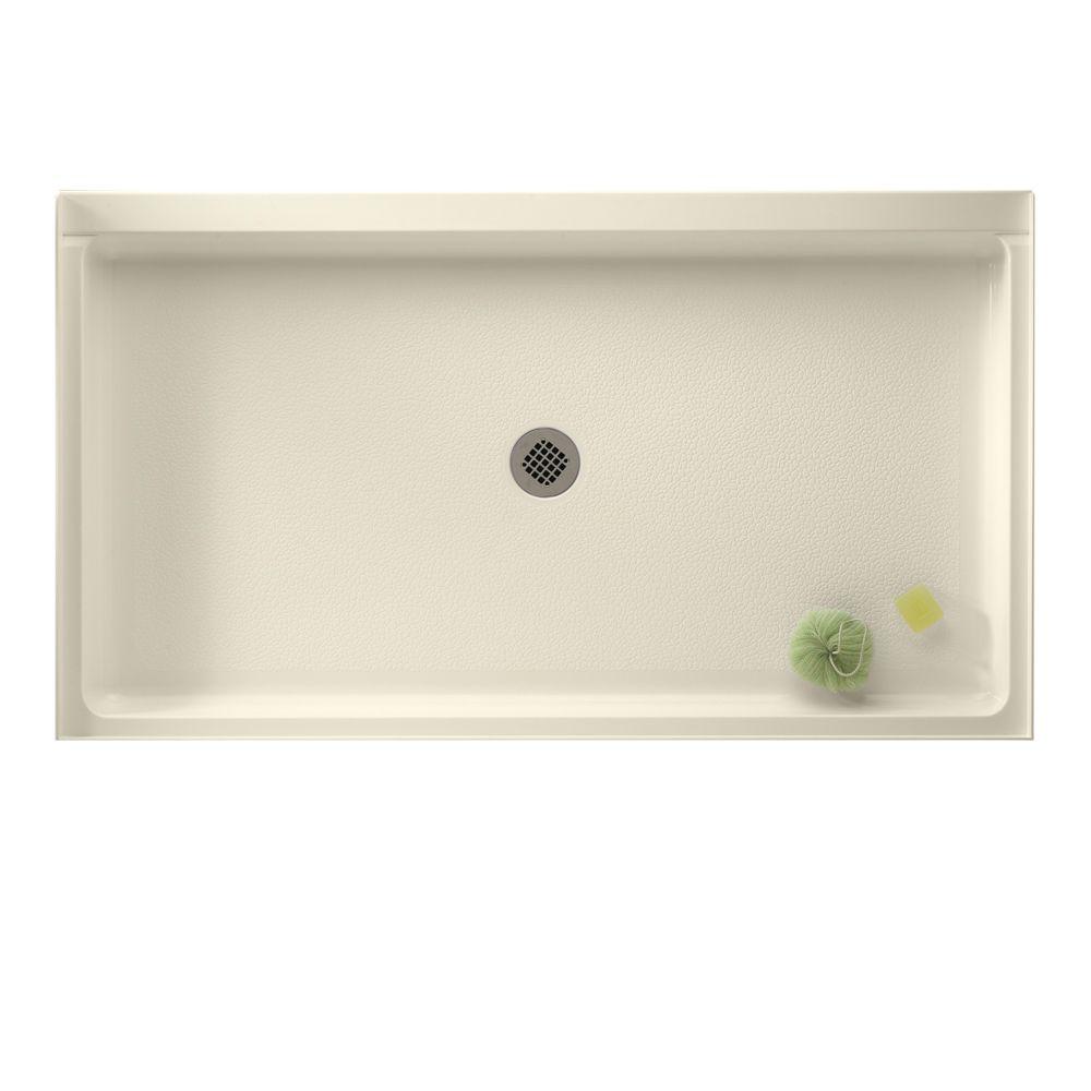 Porcelain Coated Steel Shower Bases Pans Showers The Home Depot Single Threshold Center Drain Shower
