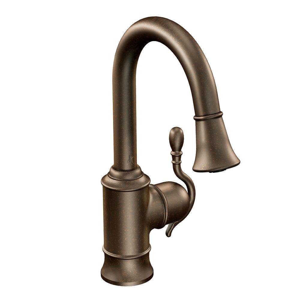 Moen Woodmere Single Handle Pull Down Bar Faucet Featuring Reflex Moen Woodmere Single Handle Pull Down Bar Faucet Featuring Reflex And Clean In