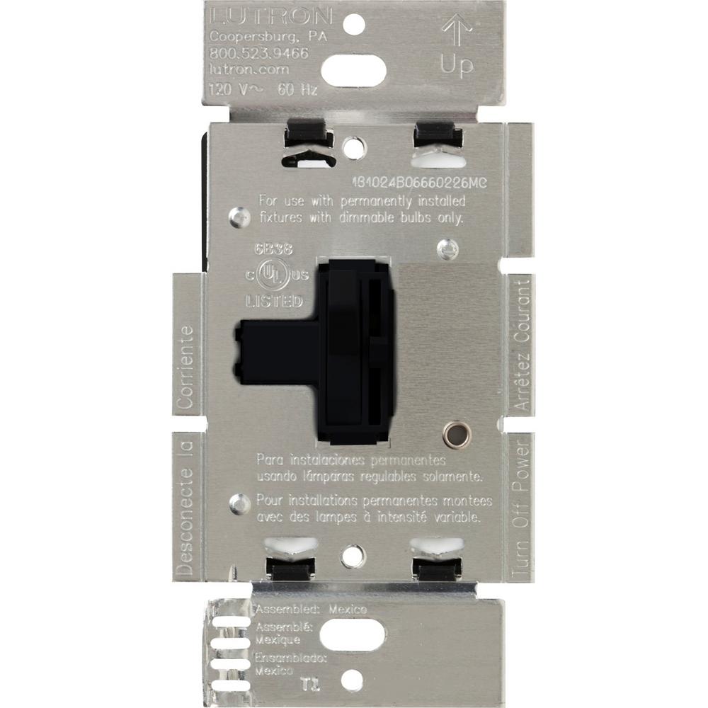 Lutron Toggler 600Watt 3Way LowVoltage Dimmer, BlackAYLV