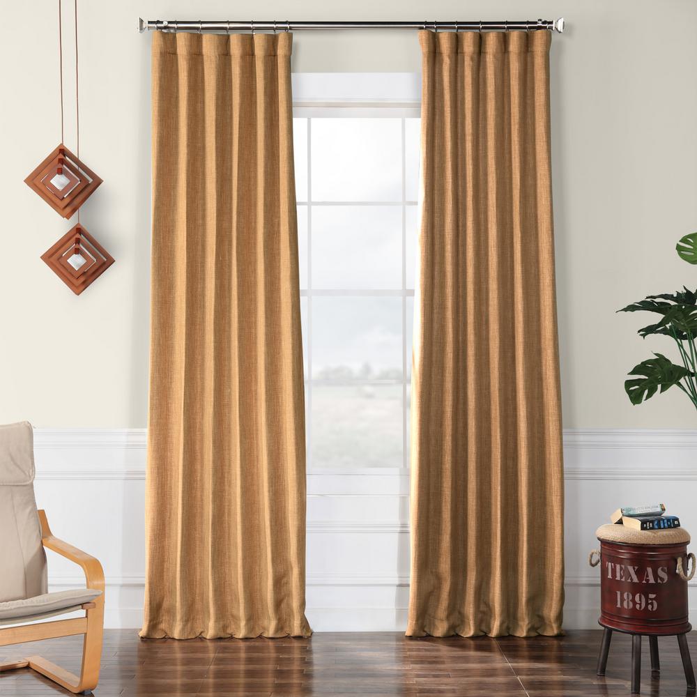 Exclusive Fabrics Furnishings Butterscotch Brown Faux Linen