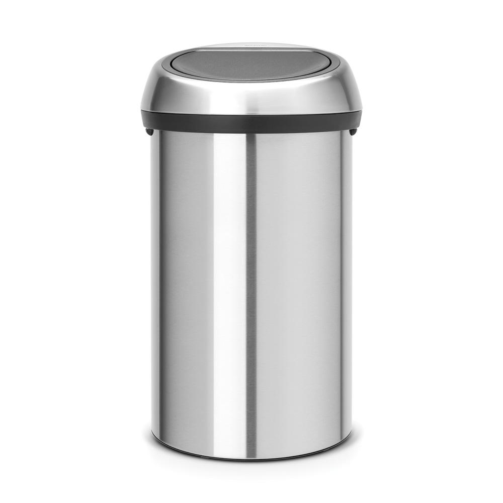 Brabantia Trash Cans Recycling The Home Depot Matt Steel Fingerprint Proof Touch Top Trash Can