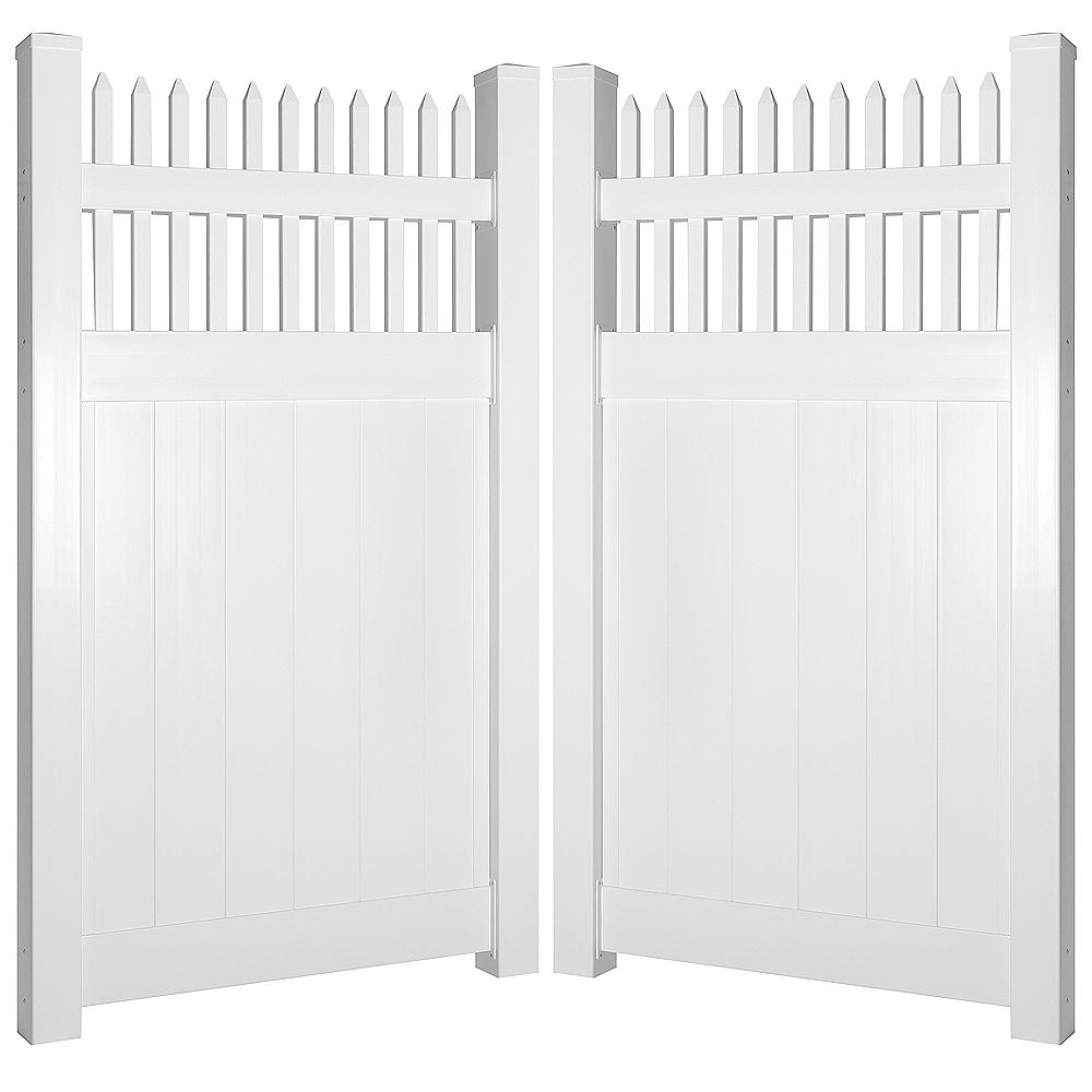 Weatherables Tremont 7.4 ft. W x 7 ft. H White Vinyl Privacy Double