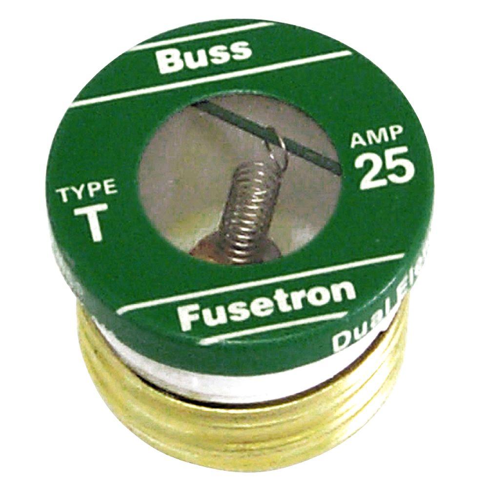 Cooper Bussmann T Series 25 Amp Plug Fuses (2-Pack)-BP/T-25 - The Home ...