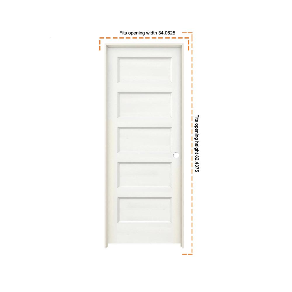JELD-WEN 32 in. x 80 in. Conmore White Paint Smooth Solid Core Molded ...