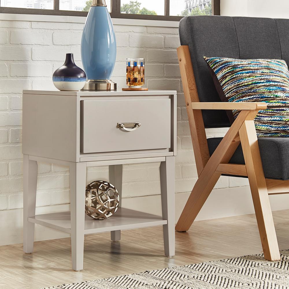 Furinno Home Living Bin Drawer Dark Walnut Nightstand 10004DWN The