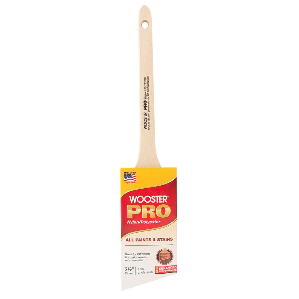 Wooster Brush Company H2143-2.5 Wooster Pro Nylon / Polyester Thin Angle Sash Brush  2-1/2 In.