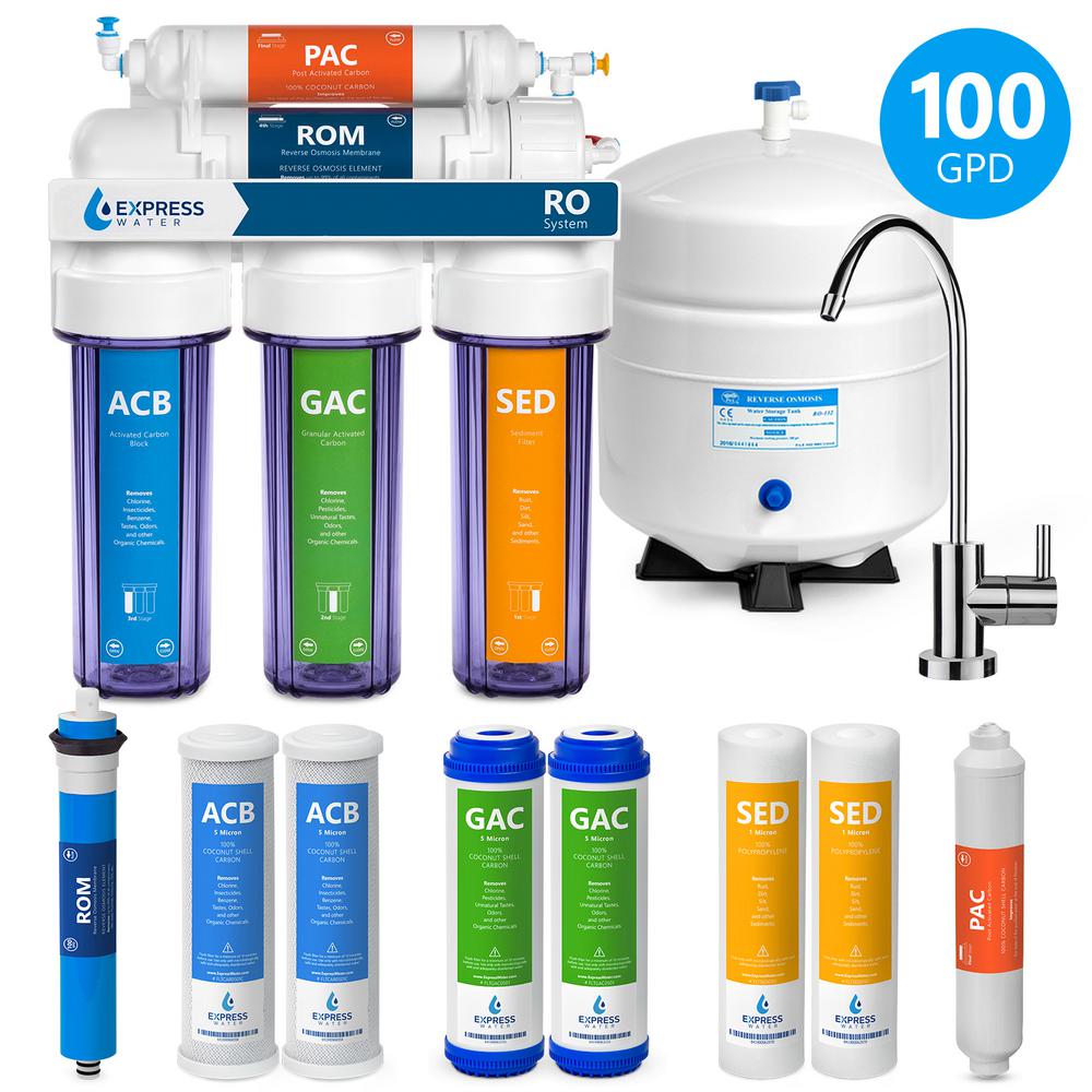 Express Water Clear Reverse Osmosis Water Filtration System 5 Stage RO