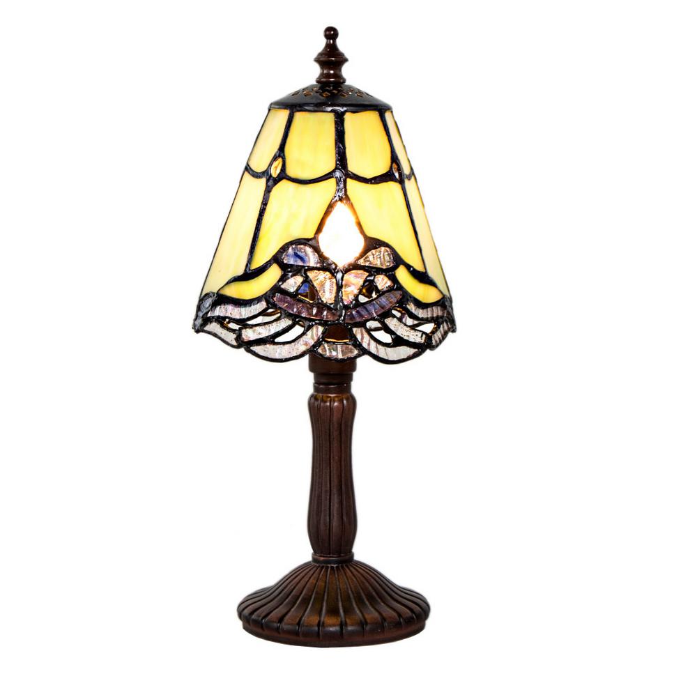 River Of Goods Lamps Lighting The Home Depot Green Lamp With Stained Glass Crystal Lace Shade