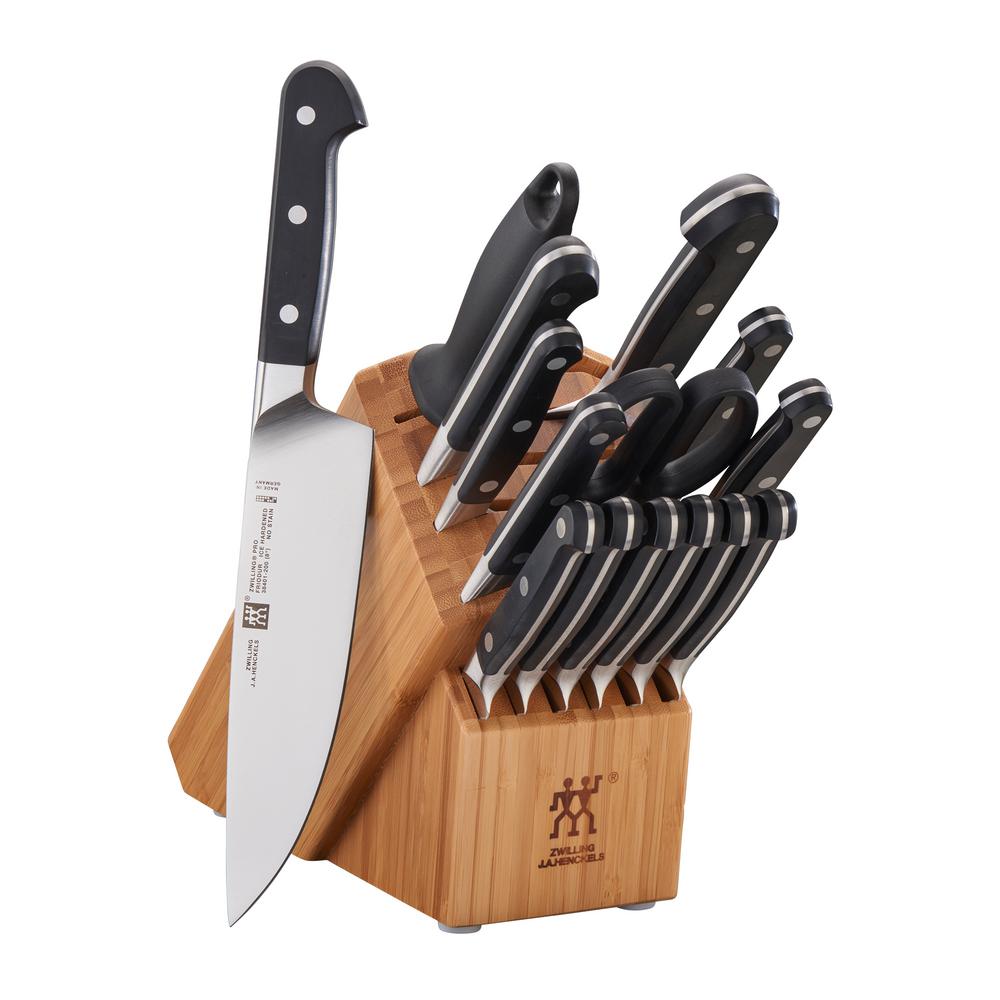 ZWILLING J.A. Henckels Pro 16-Piece Bamboo Knife Block Set-38433-516 - The  Home Depot