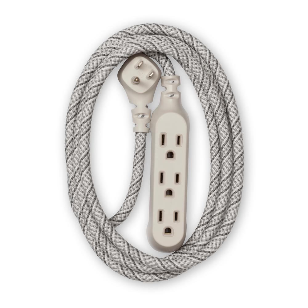 360electrial Habitat 8 ft. 14/3 Fashion Extension Cord, French Grey