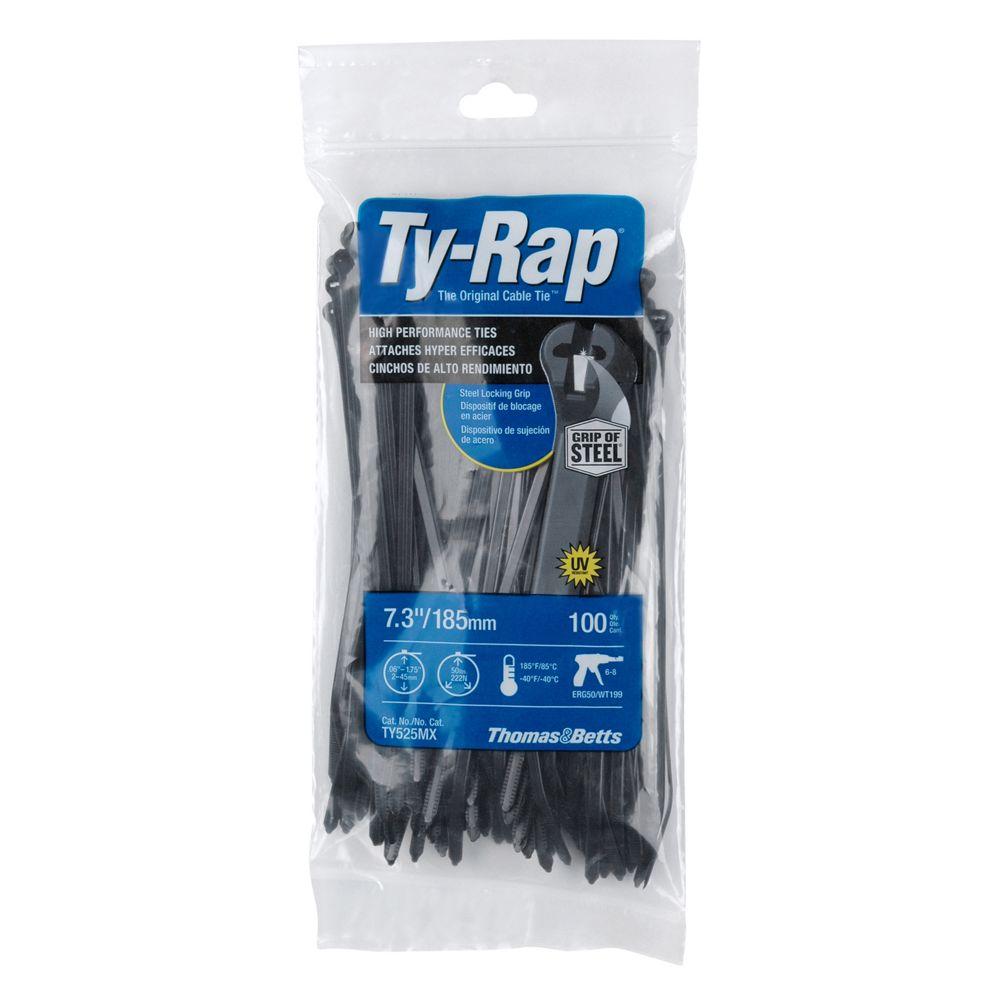 TyRap 7 In. 50 Lb. High Performance Ty-Rap Cable Tie - Black (100-Pack ...