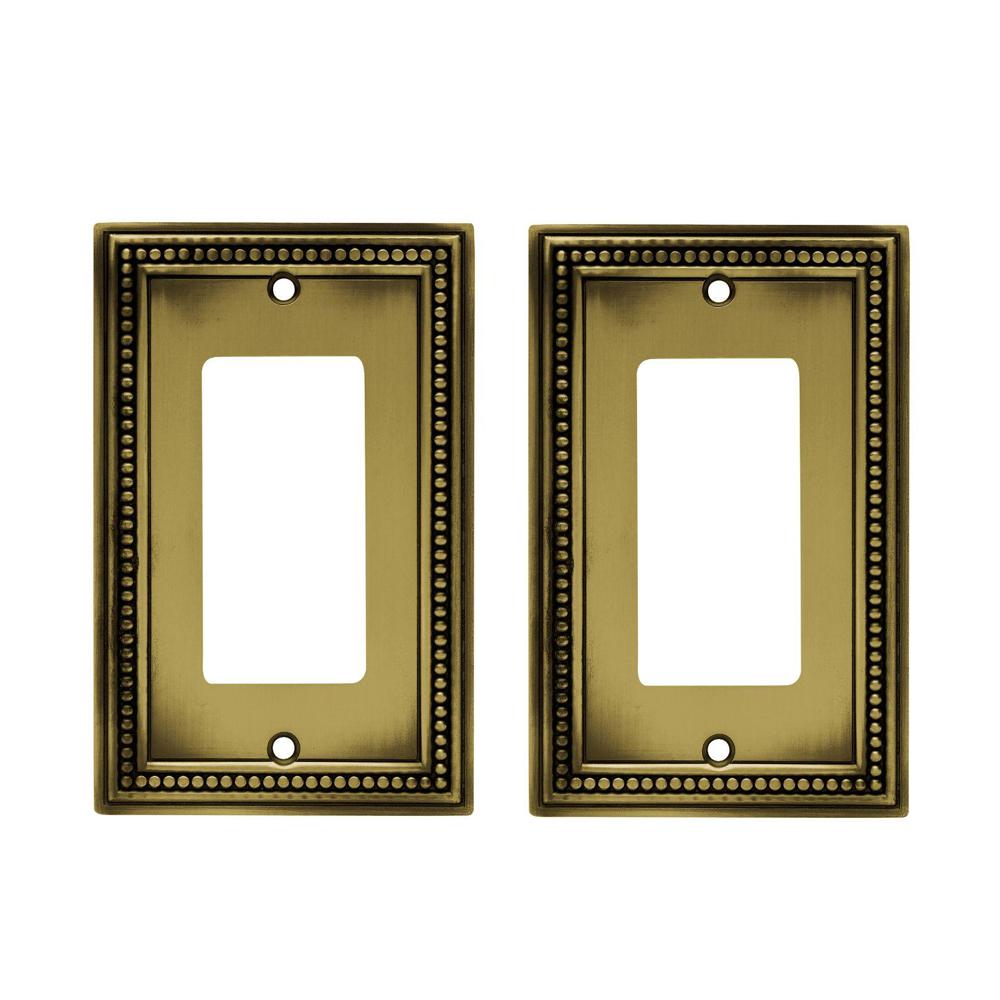 Hampton Bay Beaded Decorative Single Rocker Switch Plate, Tumbled