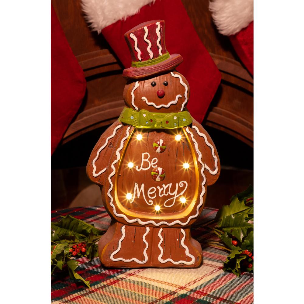alpine christmas gingerbread man light up statue decor tm beh118hh home depot christmas day