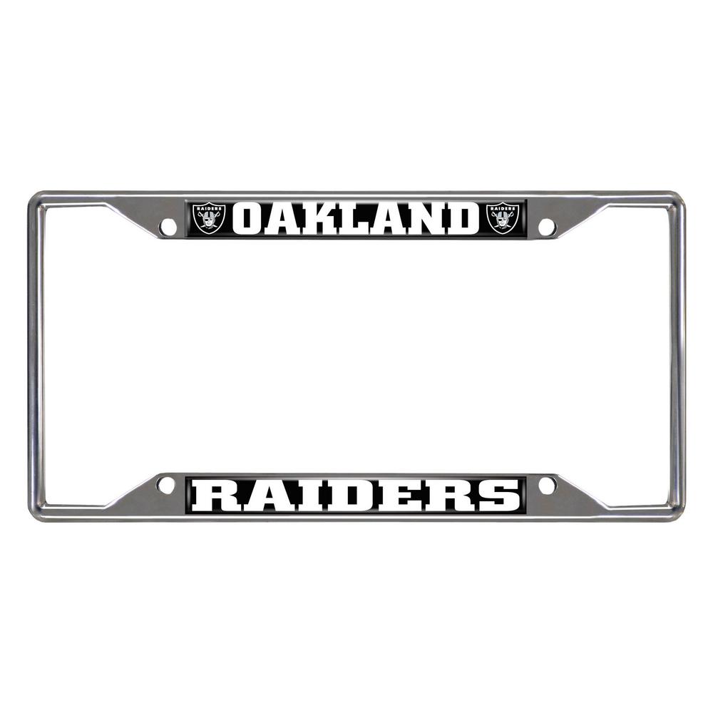 FANMATS NFL Oakland Raiders Chromed Stainless Steel License Plate