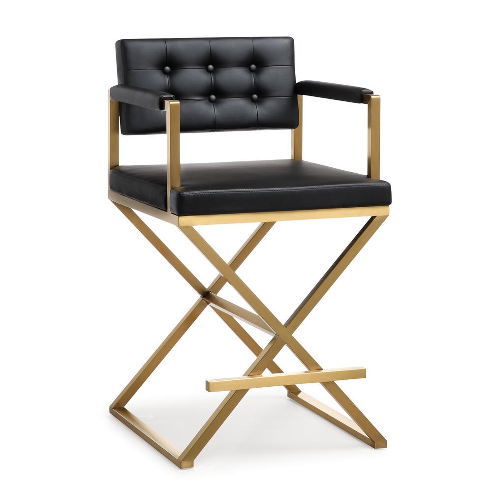 Tov Furniture Director Black Gold Steel Counter Stool K3667 Tov Furniture Director Black Gold Steel Counter Stool