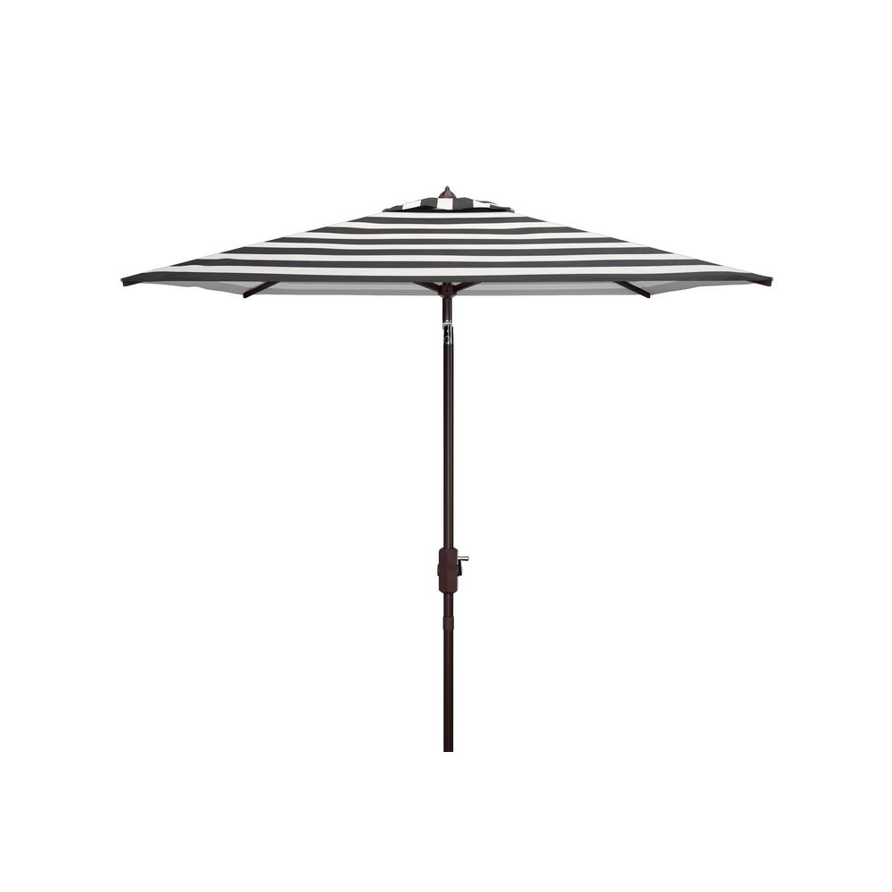 Destinationgear Italian 7 5 Ft Aluminum Drape Tilt Patio Umbrella In Black And White Acrylic 1305 The Home Depot
