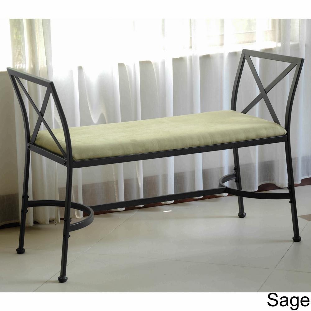 International Caravan Black Mat Iron Foot Of Bed Bench