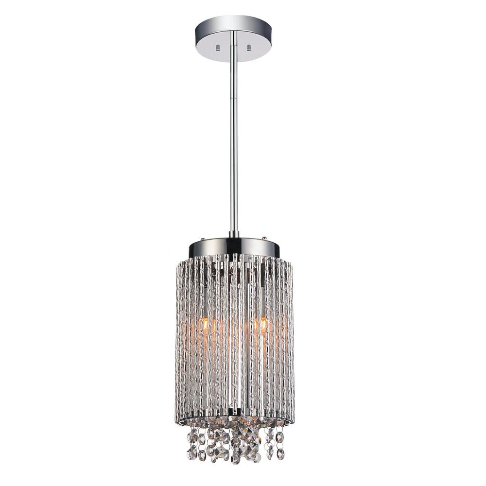 Cwi Lighting Claire 2 Light Chrome Pendant Cwi Lighting Claire 2 Light Chrome Pendant