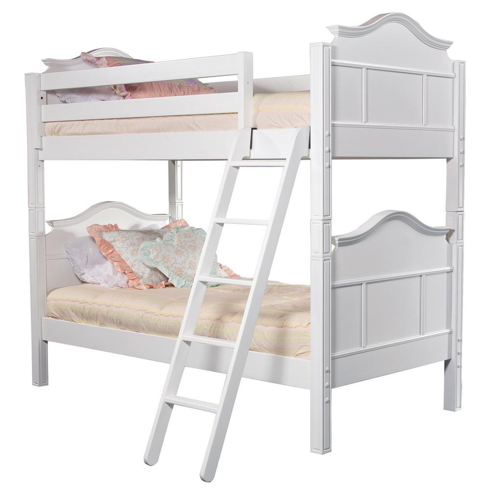 Emma White Twin Bunk Bed 9880500 The Home Depot Undefined Emma White Twin Bunk Bed