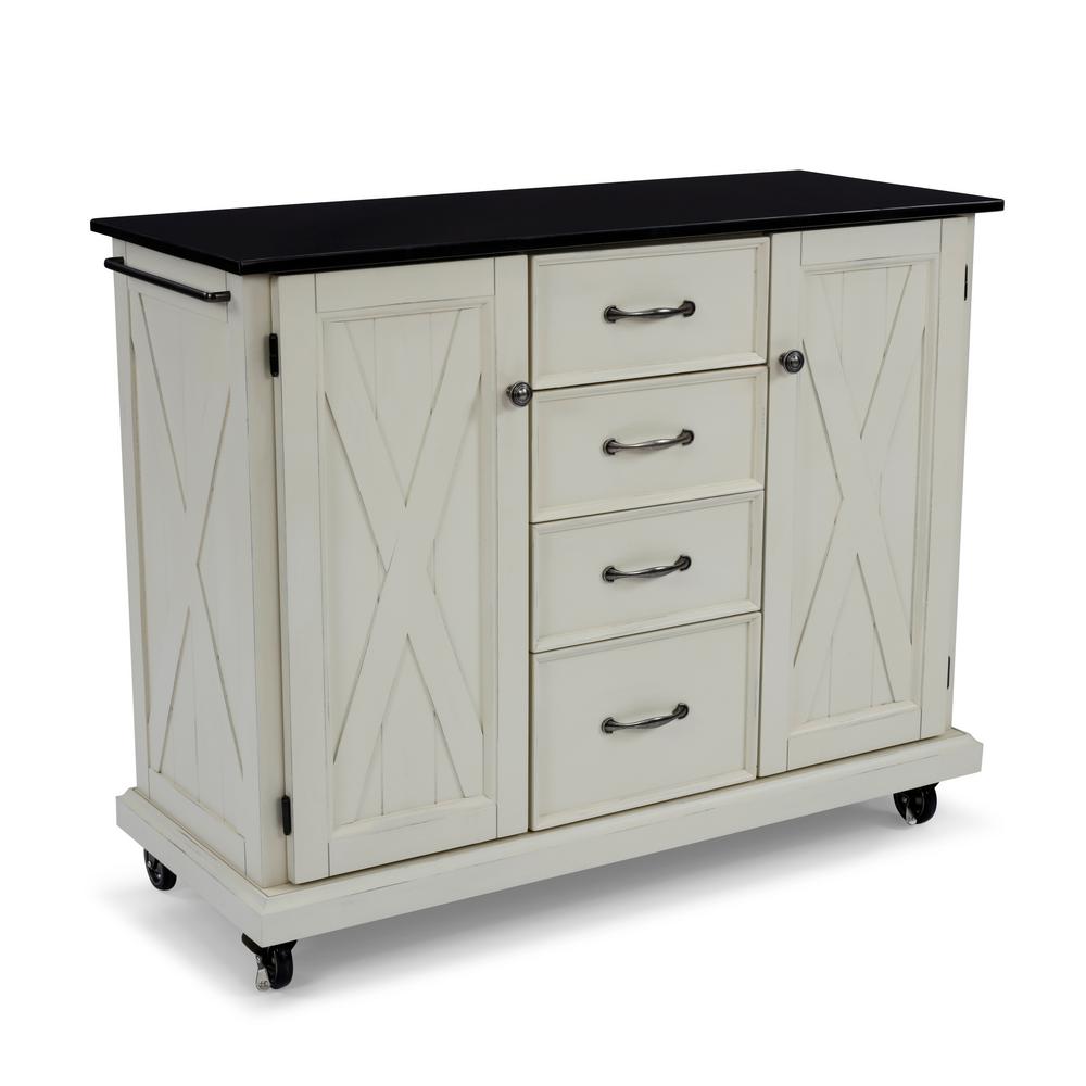 HOMESTYLES CreateaCart White Kitchen Cart with Salt and Pepper