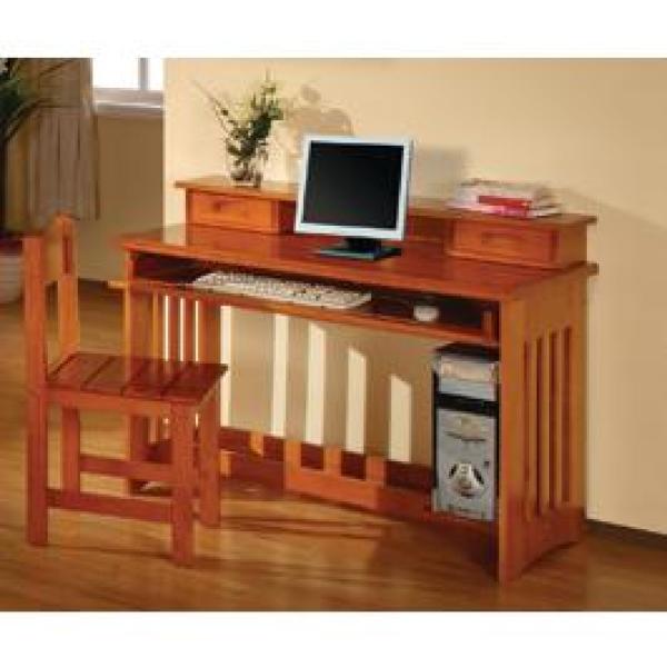 American Furniture Classics Solid Pine Student Desk With Hutch In