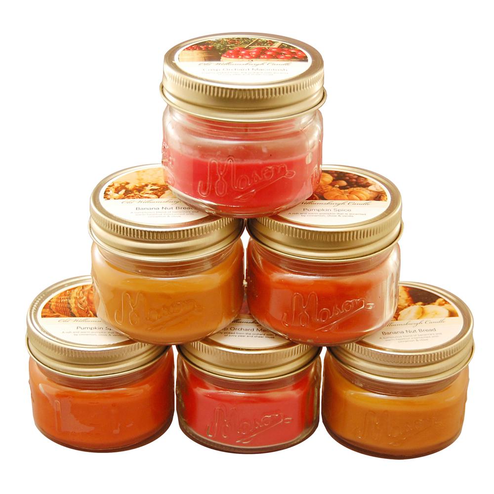 Lumabase 3 Oz. Mason Jar Scented Candles- Harvest Collection (set Of 6 ...